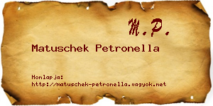 Matuschek Petronella névjegykártya
